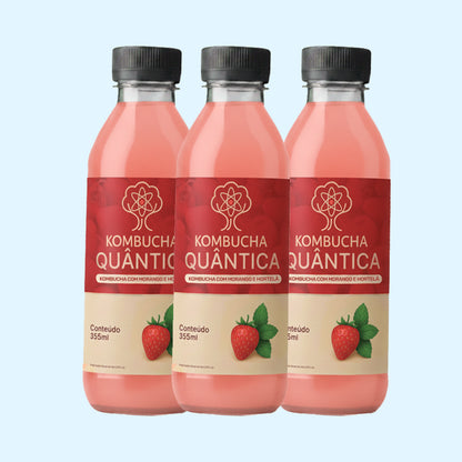 Kombucha com Morango e Hortelã