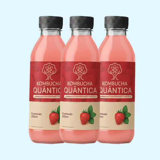 Kombucha com Morango e Hortelã